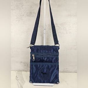 Victoria Secret Pink Y2K Blue Satin Crossbody Bag